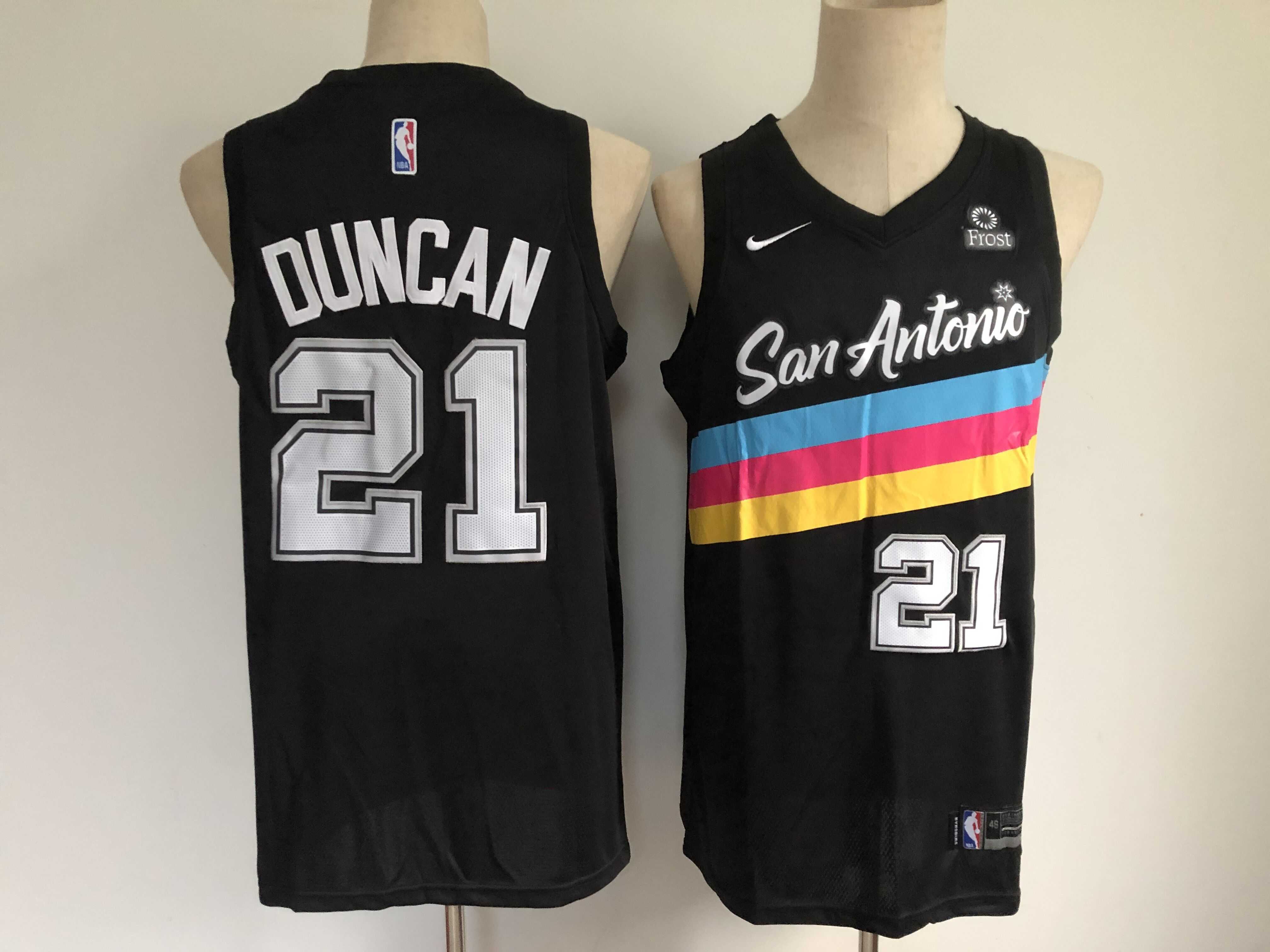 Men San Antonio Spurs 21 Duncan Black Nike City Edition NBA Jerseys